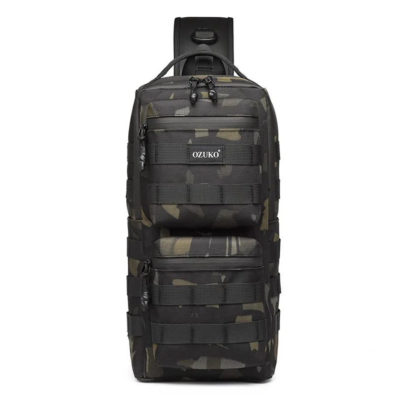 Ozuko 9661 Wholesale Outdoor Camping Hiking Crossbody Bag Sales Oxford Single Shoulder Pack Chest Bag Molle Sling Bag