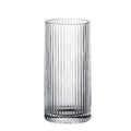 Gift Wholesale Crystal Transparent Long Drink Cup Striped Highball Drinking Glass Cup