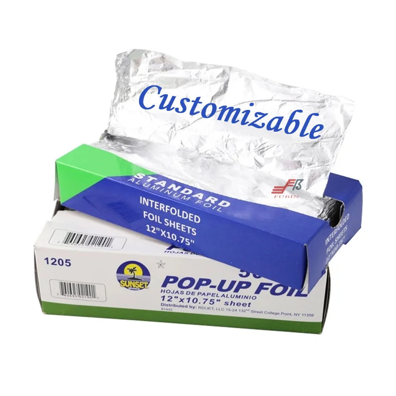 Food Packaging Chocolate Wrapping 9X10.75inch Aluminium Paper Hairdressing Aluminum Pop up Foil Sheet