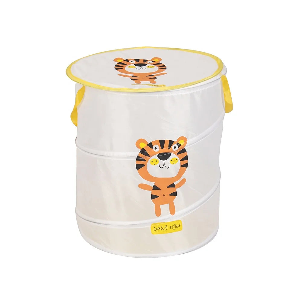 Hot Sale Polyester Collapsible Pop up Hamper Baskets Round Cartoon Animal Laundry Hamper
