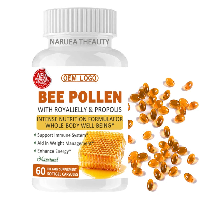 HealoRena Private Label Bee Pollen Softgel Capsules 60 CAPSULES Superfood Healthy Products Bee Pollen Extract