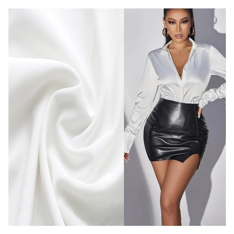 Chiffon Blouse Work Casual Tops Fabric Custom Pattern New Lady Chiffon Blouse Fabric Polyester Chiffon Fabric