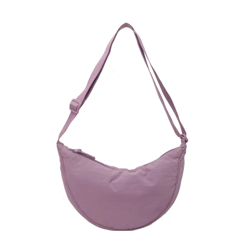Top Demand New Arrival Pure Color Fashionable Nylon Shoulder Bag Lightweight Crossbody Dumpling Bags