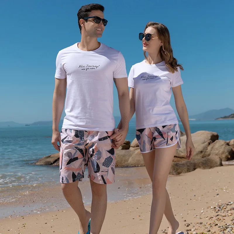 New Digital Print Couples Swimsuit Custom Cover-up Breathable Swimwear Hot Selling Beach Boxer Shorts