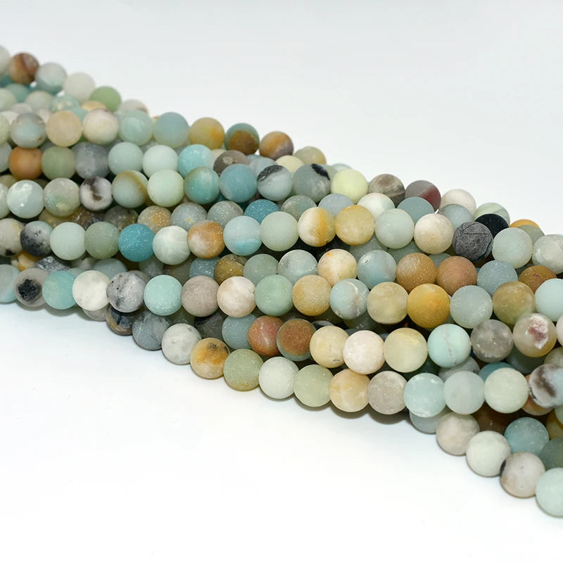 Wholesale 4/6/8/10/12mm Natural Amazonite Loose Gemstone Beads for DIY Jewelry