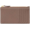 Custom Logo Genuine Leather Card Holder Wallet Portable Mini Zipper Credit Card Pocket Coin Pouch Purse