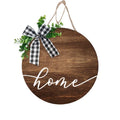 JUNJI Welcome Front Door Round Wood Sign Hanging Welcome Sign for Farmhouse Porch Spring Welcome Sign Front Door Decoration