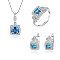 CZCITY Zirconia Woman Accessory Bridal Statement Earing Necklace Ring 925 Jewelry Bride Jewelry Set Wedding