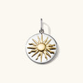 LOZRUNVE 925 Sterling Silver Two Tone Plating 18k Gold Sun Charm Pendant Set For Necklace