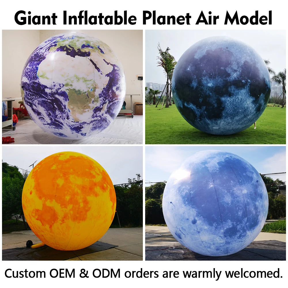 Custom Size LED Inflatable Planet Ball Inflatable Earth Mars Galaxy Light Ball for Commercial Decoration