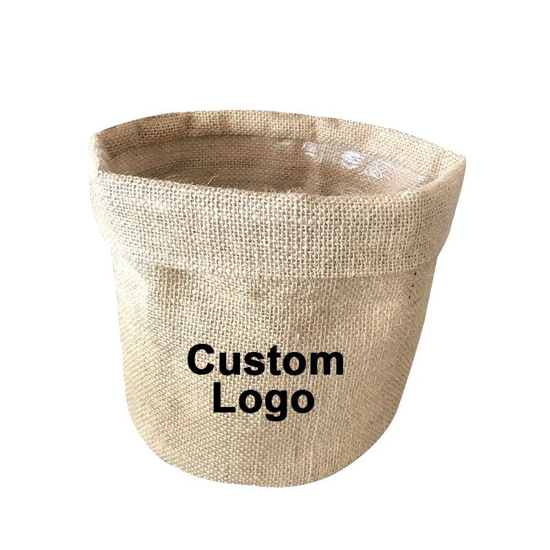 Custom Design Biodegradable Round Bottom Burlap Jute Hessian Planter Gardening Bags for Vegetable