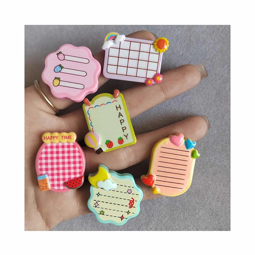 100Pcs Assorted Back to School Notebook Flatback Resin Cabochons Cartoon Notebook Flatbacks for Jewelry Making Embellishment