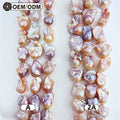 Wholesale Natural Baroque Freshwater Pearl Necklace with Black Rhinestone Edge Long Beaded Jewelry Loose Beads Colorful Pearl
