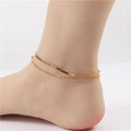 2020 Best Selling Stainless Steel Snake Chain and Ball Chain Layered Anklet for Women