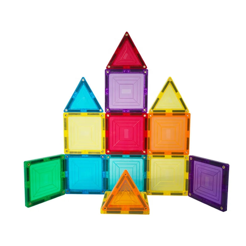 Glow Dark Clear Zbond 3D Magnetic Block Set 15-Piece Educational DIY Construction Toy ABS Plastic Building Tiles