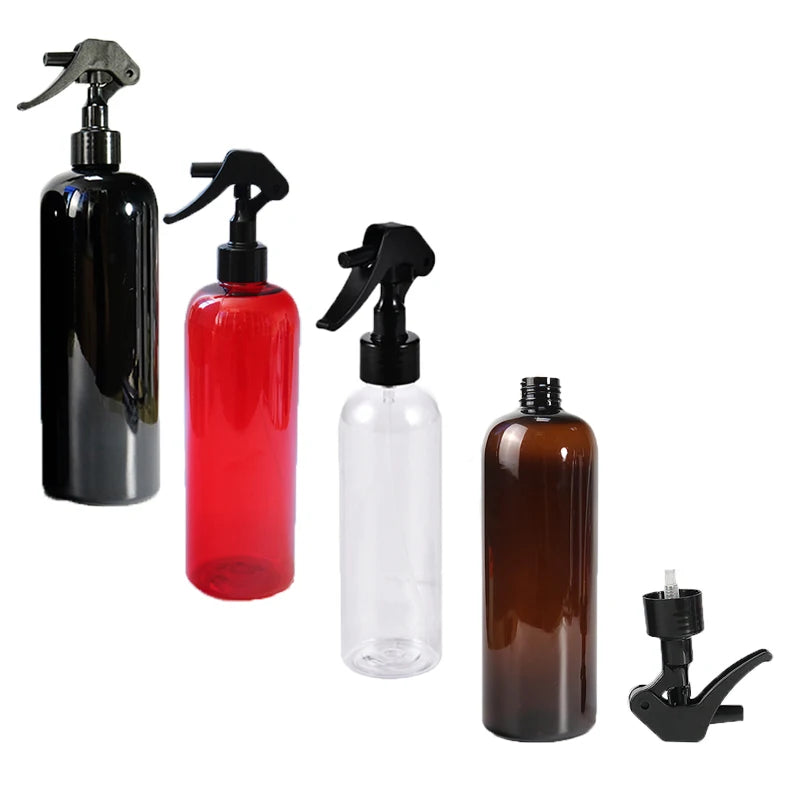 Custom Empty Small Pet Plastic Trigger Pump Spray Bottles 100ML 200ML 300ML 400ML 500ML Oval Shape White Black Clear in Bulk