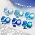 BORN PRETTY Free Label Design Custom Sea Blue Cat Eyes Magnetic Gel Collection Summer Trending Cateye UV Gel Nail Polish