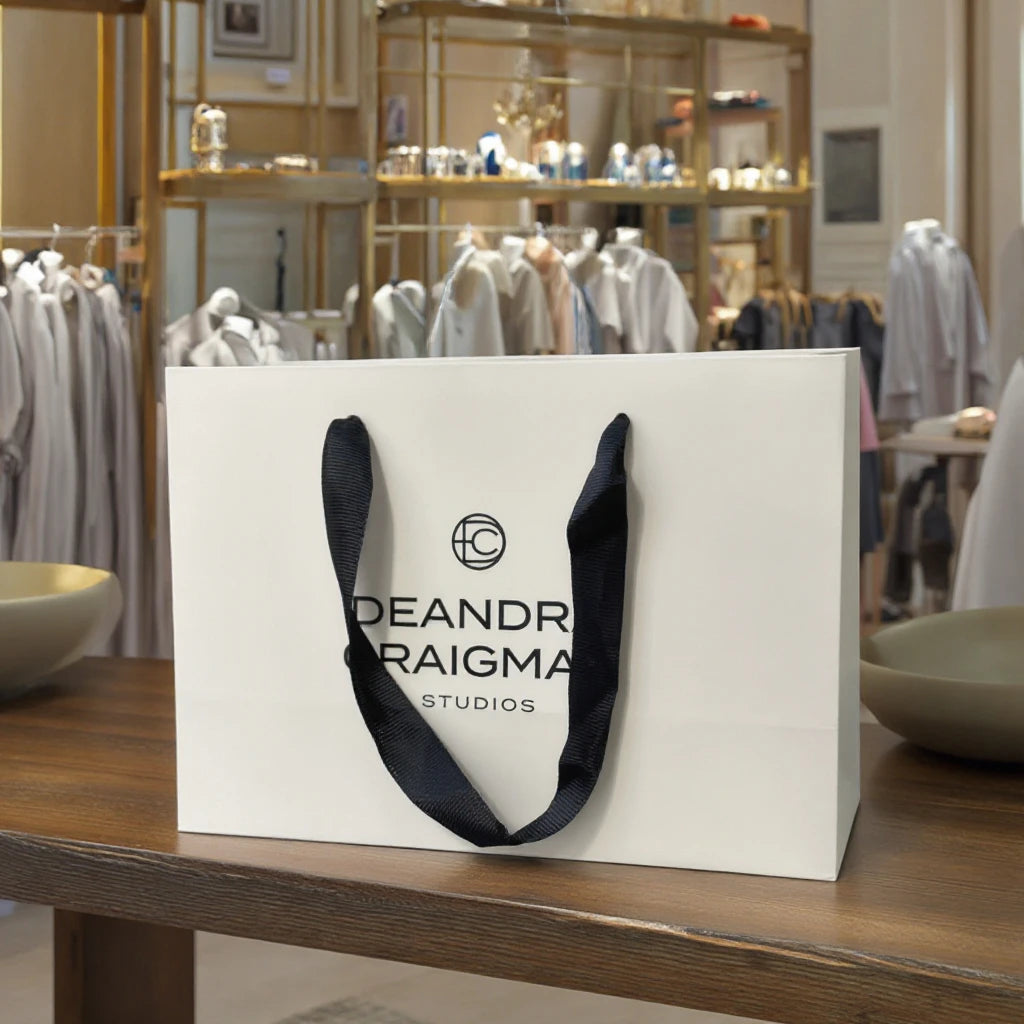 Boutique Shopping Gift Bag Luxury Printing Hot Stamping Logo Clothes Pouch Packaging Bag Custom Logo Gift Paper Bags