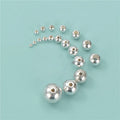 2mm -12mm Ball Beads High Quality S925 Sterling Silver Smooth Round Beads for Necklace Bracelet Ankle Diy Jewelry Accessories
