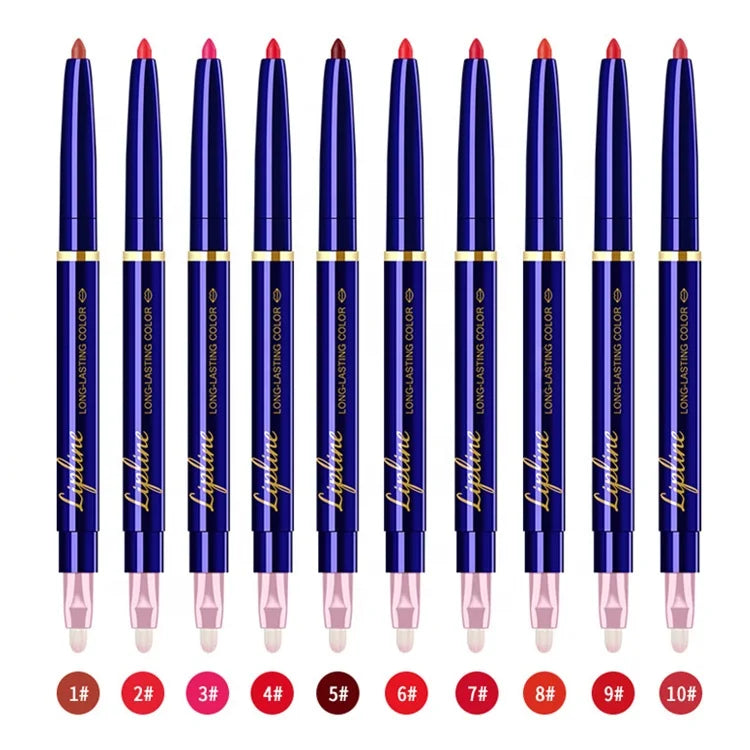 10 Colors Matte Waterproof Lip Liner Pencil Custom Logo Long Lasting Lipstick Pen Cosmetics Beauty Makeup Private Label Lipstick