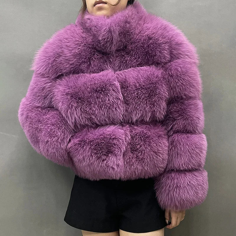 Winter Luxury Jacket Thick and Fluffy Women Natural Fur Coat Genuine Fox Fur Coats
