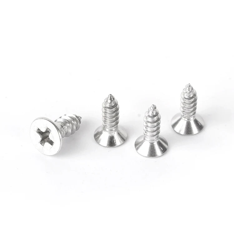 DongJI Gray Phosphating Steel Cross Recessed Self Tapping Wood Screws Flat Head Drywall Nails Screw Ball Screw