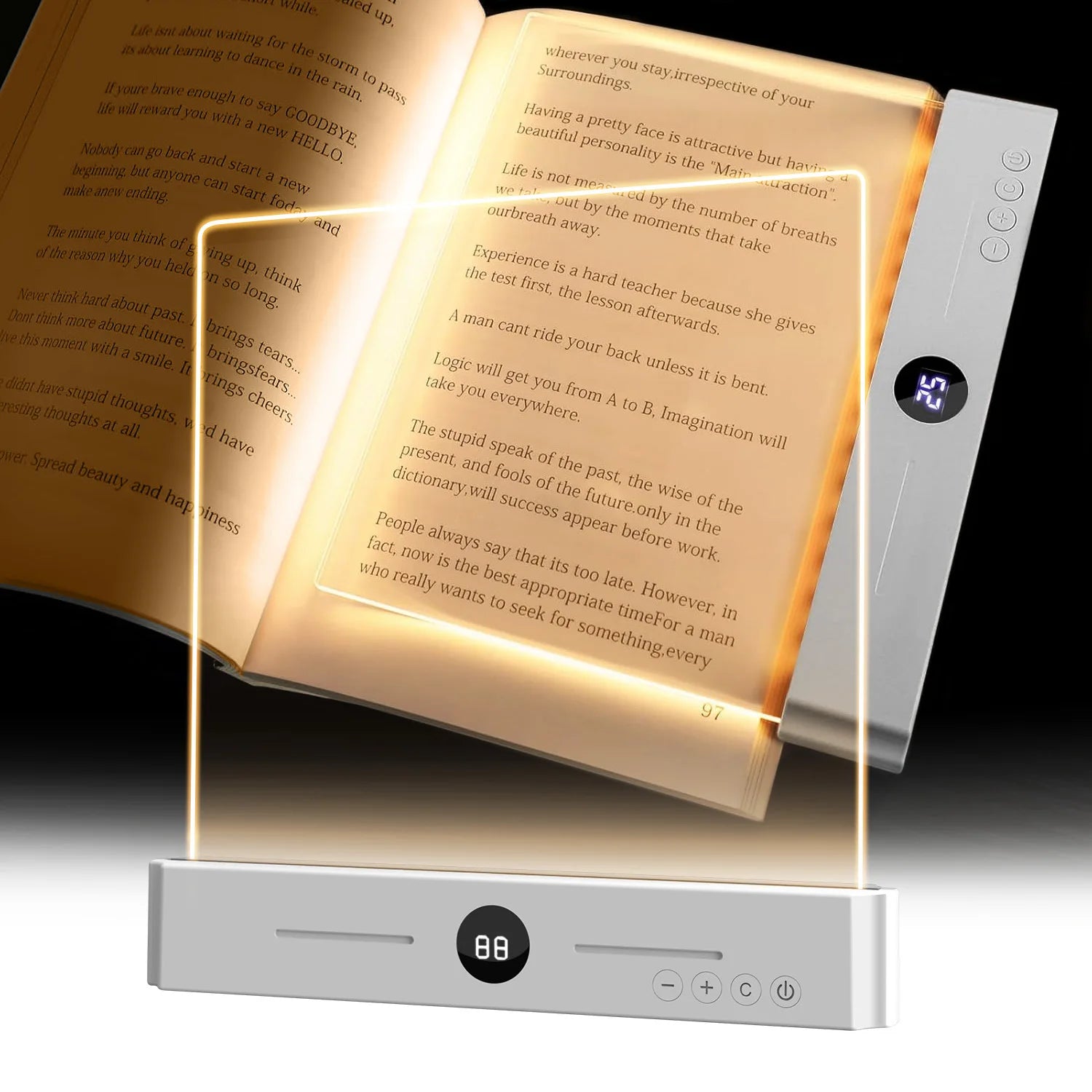 Wireless Portable Rechargeable Clear Led Book Full Page Light Panel Plate Lamp Board Flat Book Light for Reading in Bed