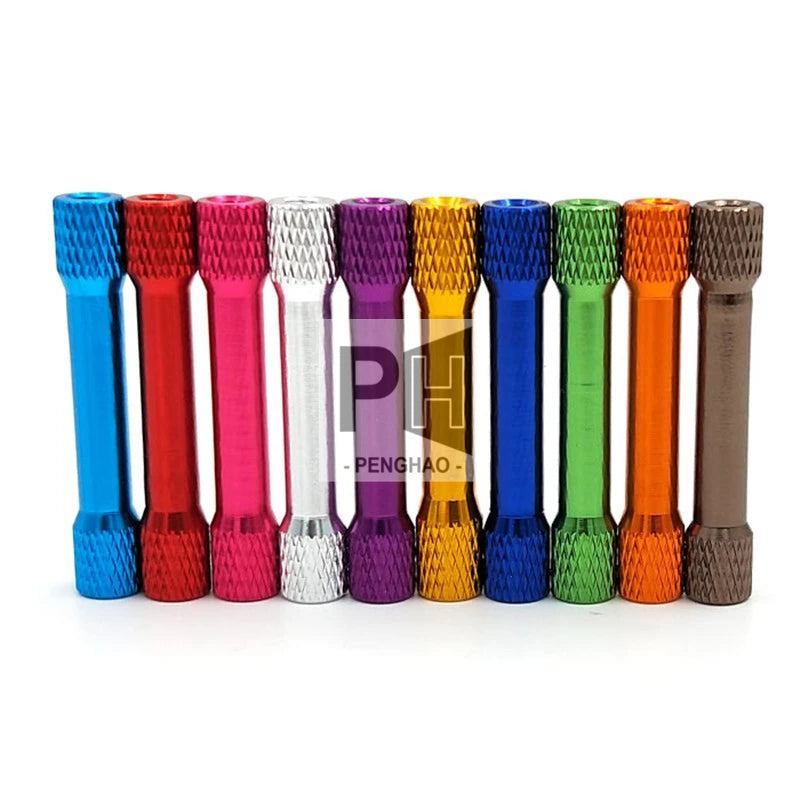 M3 Double Head Hex Round Knurled Colorful Aluminum Spacer Standoff M3 Studs Column PCB Pillar Section Aluminum Standoffs