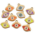 Devil's Eye Enamel Charm DIY Handmade Stainless Steel Drip Oil Pendant Tiny Creative Turkish Eyes Charm for Earring Necklace DIY
