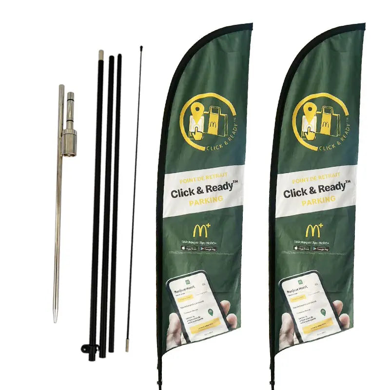 Promotional Advertising Custom Print Beach Flag  Teardrop Feather  Banners for Sale