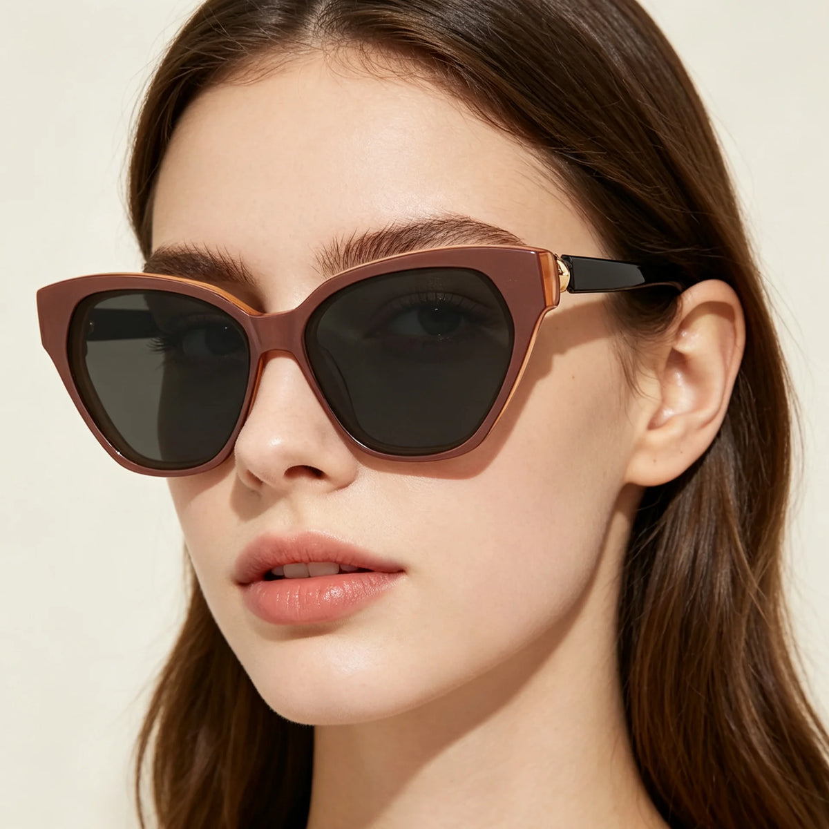 A25978X Trendy Glossy Cat Eye Polarized Sunglasses Exquisite Fashion Protective Gafas De Sol Acetate Sunglasses MegaBDM