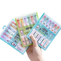 Cartoon Cat Kawaii Highlighters 6-Color Office Stationery Pens with Oblique Brush Tip Marker Pen Set