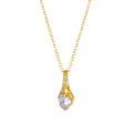 New Arrival 2025 Dainty Womens 18k Gold Necklace Diamond Fashion Design Single Big Zircon Stone Necklaces for Women