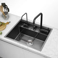 Handmade Nano Black Large Single Bowl Bar Kitchen Sink 304 Stainless Steel Single Groove Eco-Friendly Invisible Sink Cover