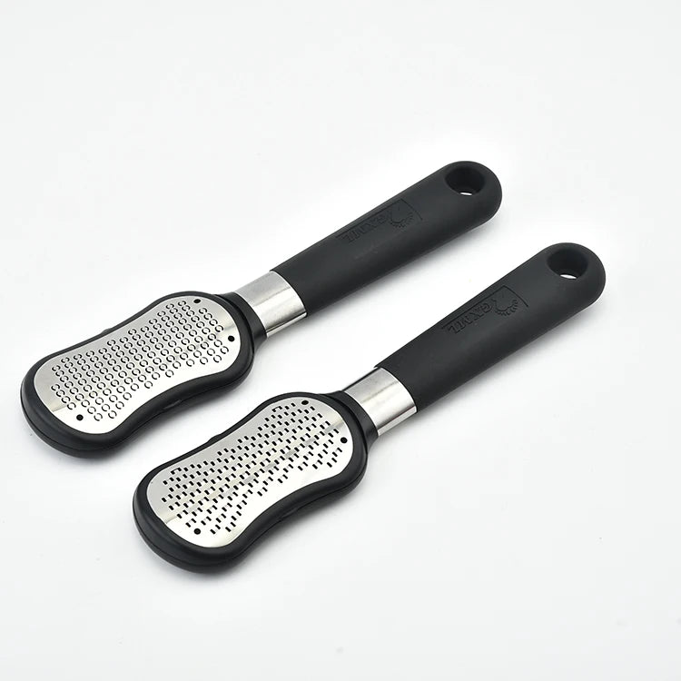 Stainless Steel Fashion Long Handle Foot File Double Sided Callus Remover Professional Feet Rasp Scrubber
