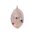 Fashional Chakela Stone Gold Wrap Wire Life Tree Pendant Grey Agate Natural Agate Stone Exquisite Accessory for DIY Decoration