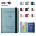 Yamo Vintage RFID Passport Cover & Luggage Tag Elastic Straps Custom Embossed PU Leather Luxury Holder Model YM-XY026 Made China