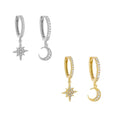 FUAMAY Fine Jewelry Earrings Wholesale Bulk Gold Plated Moon Star Earrings Moon and Star Earrings 925 Silver Engagement