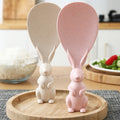 Kitchen Straw Rice Spoon Plastic Stand-up Spoon Heat-resistant Non-stick Rice Cartoon Rabbit Spoon