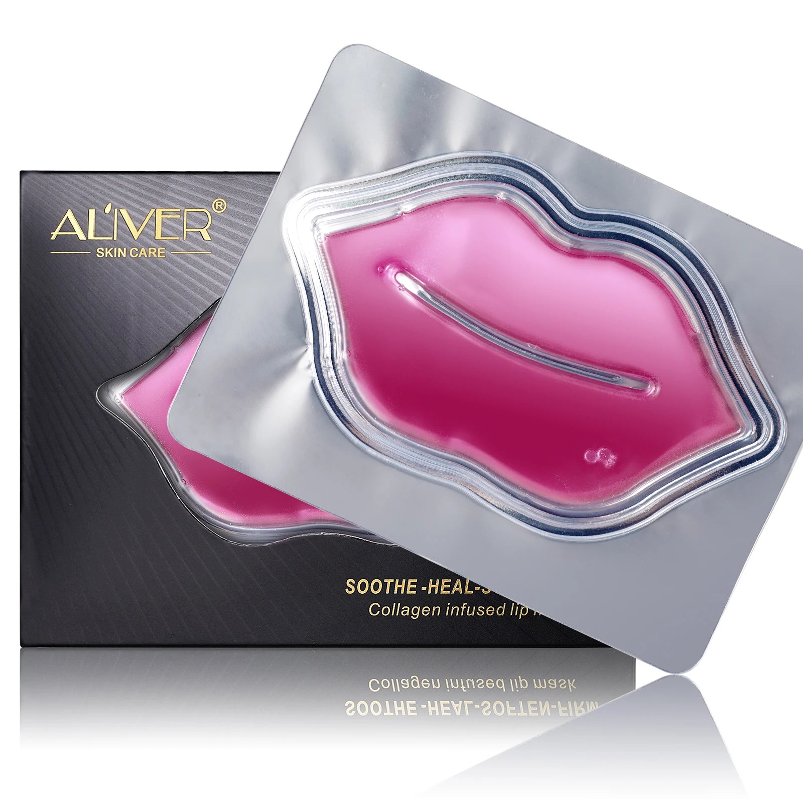 ALIVER Wholesale Pink Lipmask Private Label Organic Hydrating Plumper Collagen Lip Sleeping Mask