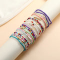 Boho Beaded Anklet Bracelet Gold Shell Anklet Chain Colorful Beaded Foot Jewelry for Women and Girls