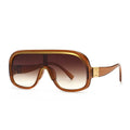 QSKY INS Retro 2026 Shades Gradient Color Skinny Oval Full Frame Sunglasses One Piece Stream Punk Sunglasses