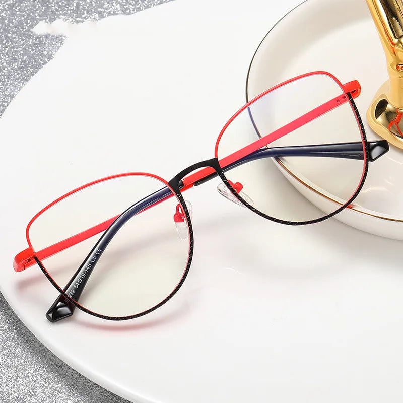 2023 Women Optical Eyeglasses Frame Spectacl Metal Anti Blue Light Glasses Frames Designer Eyewear Vintage Optical Frame