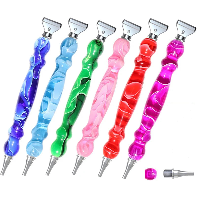 Thread 1/6 Metal Drill Pen Tips Resin Point Drill Pen 5d Diamond Painting Kit Diy Canvas Art Embroidery Tool Pen