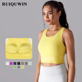RUIQUWIN High Quality Wholesale Seamless Women Bra Gym Fitness Vest Sports Crop Top High Strength Shockproof Yoga Bras Top