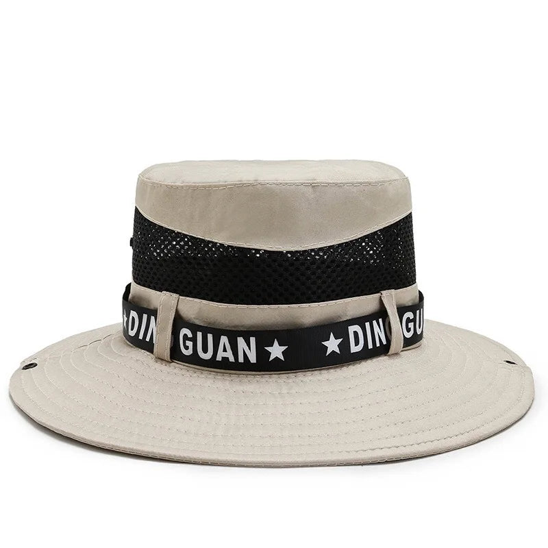 Custom Men's Reversible Black and White Denim Cotton Bucket Hat Cap Wide Brim Adult Fisherman Sun Hat for Sports and Travel