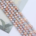 Zhuji Pearls Wholesale 8-9mm Candy Color Real Freshwater Natural Baroque Pearls Side Hole AA Grade Third Party Certified CN/JIA