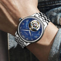 Factory Wholesale Luxury Automatic Flying Tourbillon Men's Mechanical Watch Sapphire Stainless Steel Starry Roman Dial Strap