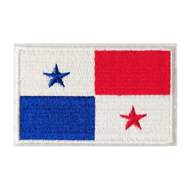 Factory Price World Flag Embroidery Patches Hook and Loop Embroidered Badges for Hat and Clothing Patch