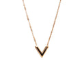 Hot Selling Gold Plated Stainless Steel V Charm Necklace Tarnish Free Titanium Steel V Pendant Necklace for Women